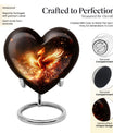 10-inch Phoenix Heart Urn, aluminum cremation personalized urn for adult human ashes