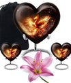 10-inch Phoenix Heart Urn, aluminum cremation personalized urn for adult human ashes