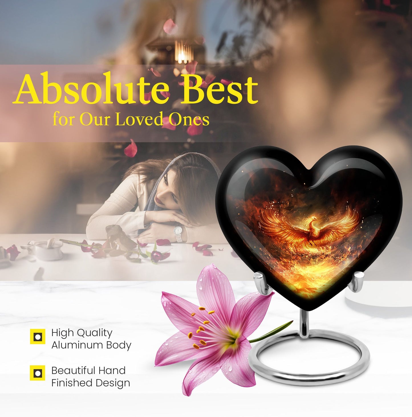 large Phoenix burial urn for human ashes