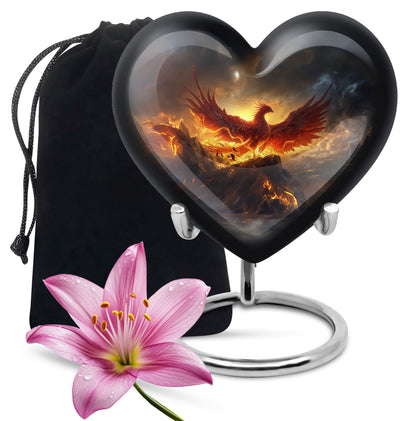 abstract heart-shaped Phoenix urn.