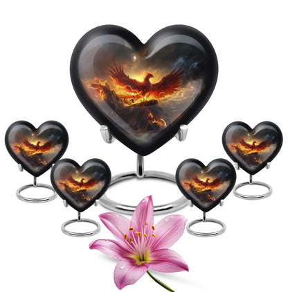 abstract heart-shaped Phoenix urn.