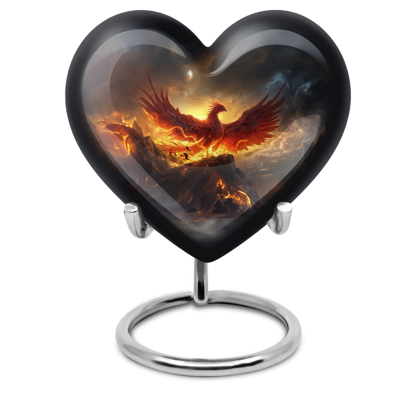 abstract heart-shaped Phoenix urn.