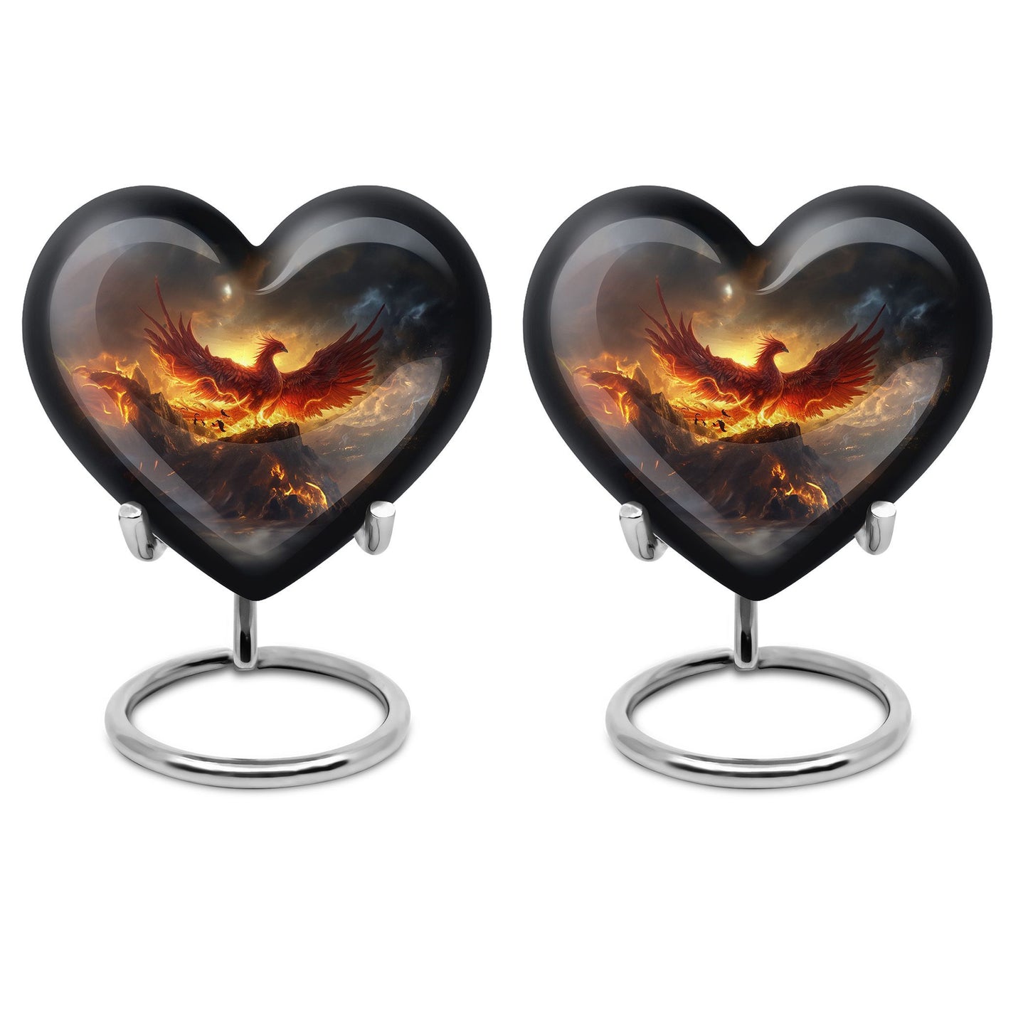 abstract heart-shaped Phoenix urn.