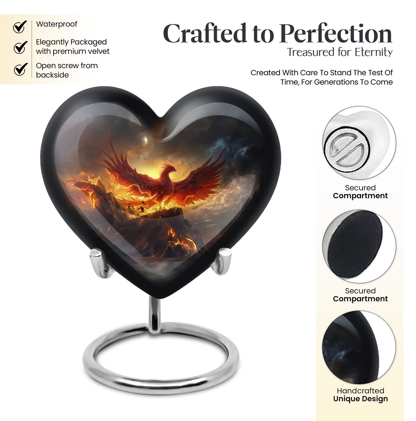abstract heart-shaped Phoenix urn.