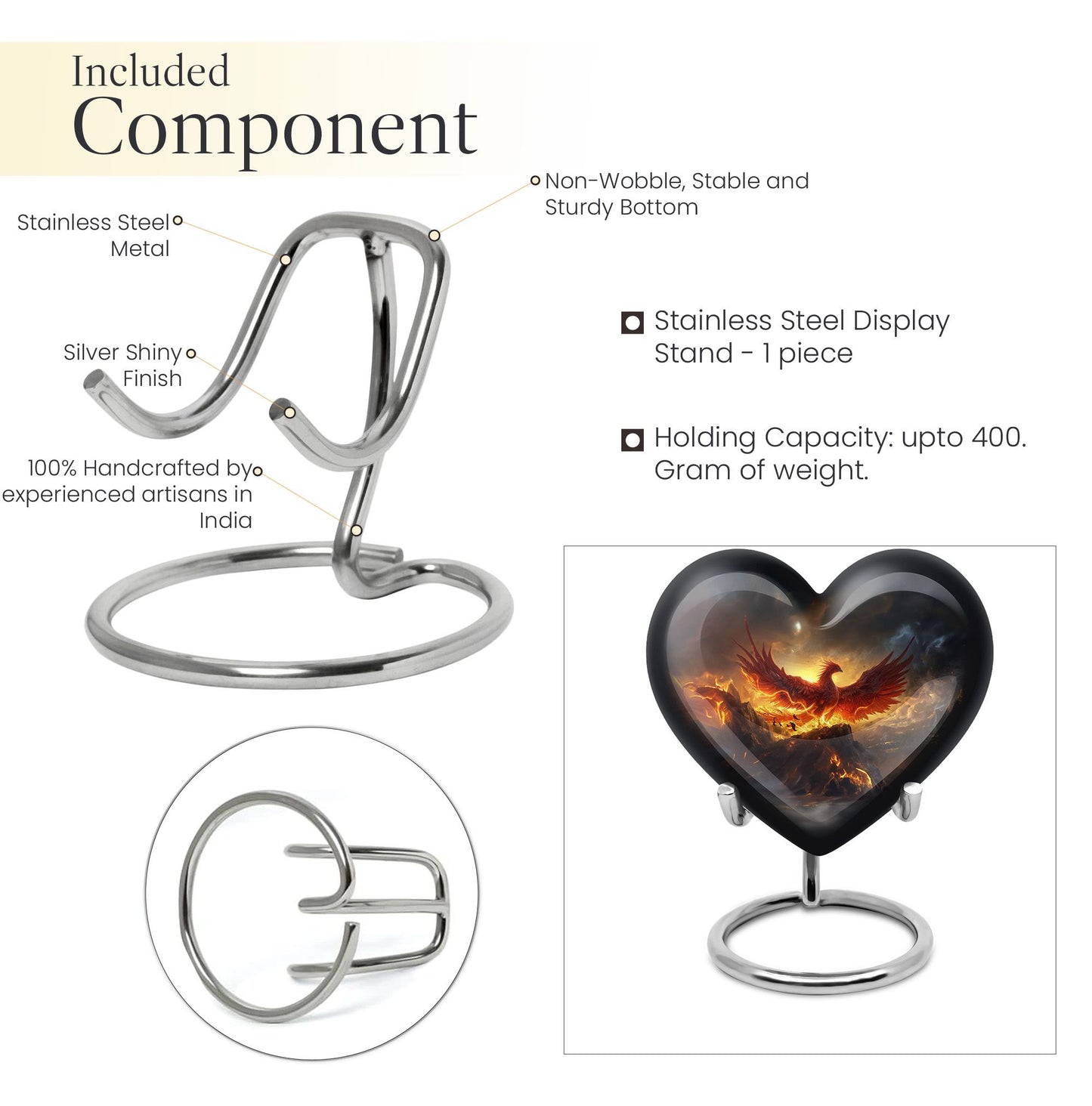 abstract heart-shaped Phoenix urn.