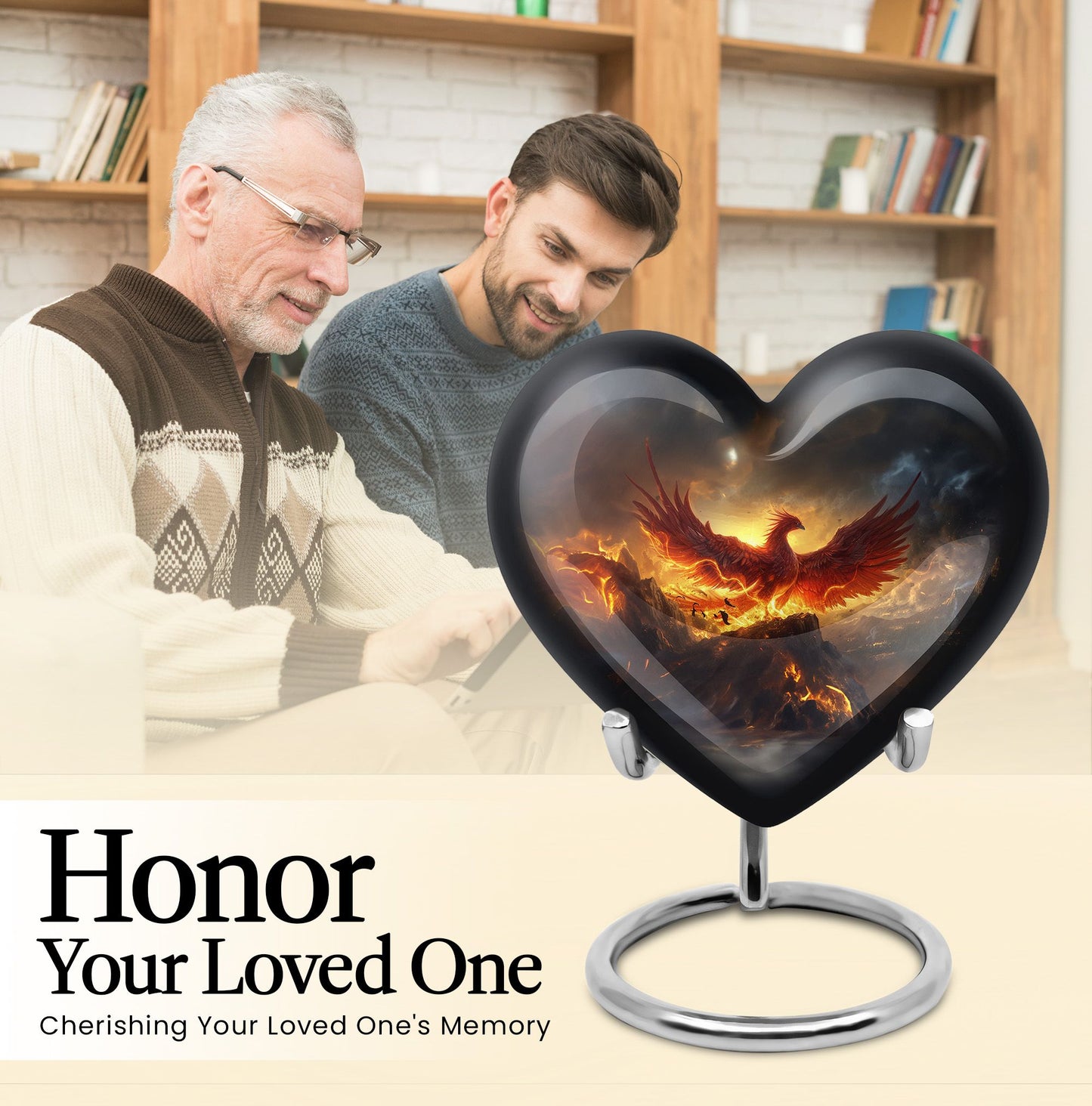 abstract heart-shaped Phoenix urn.