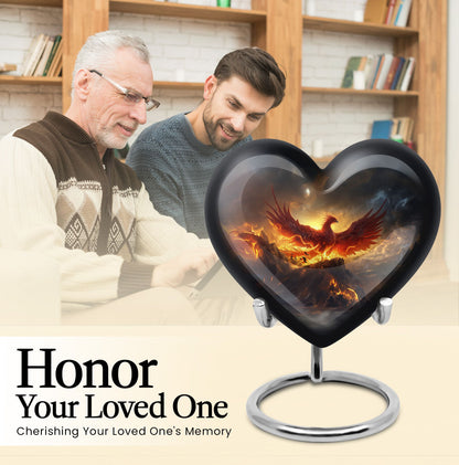 abstract heart-shaped Phoenix urn.