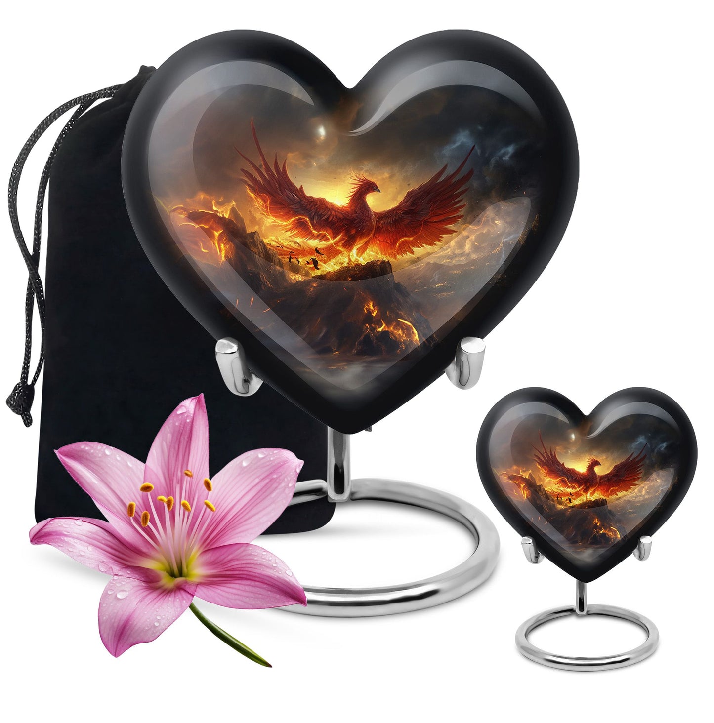 abstract heart-shaped Phoenix urn.