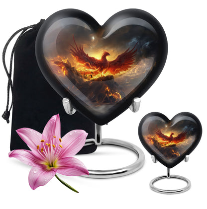 abstract heart-shaped Phoenix urn.