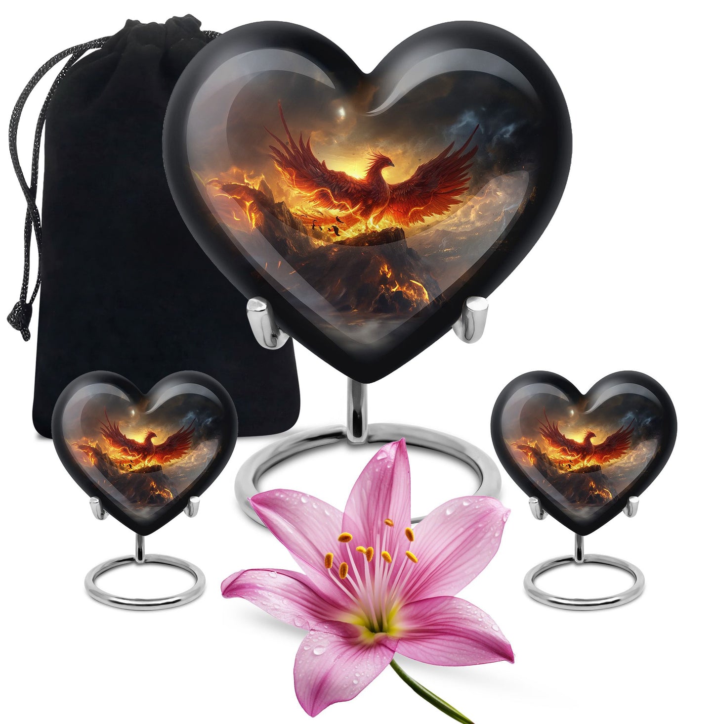 abstract heart-shaped Phoenix urn.