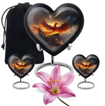 abstract heart-shaped Phoenix urn.
