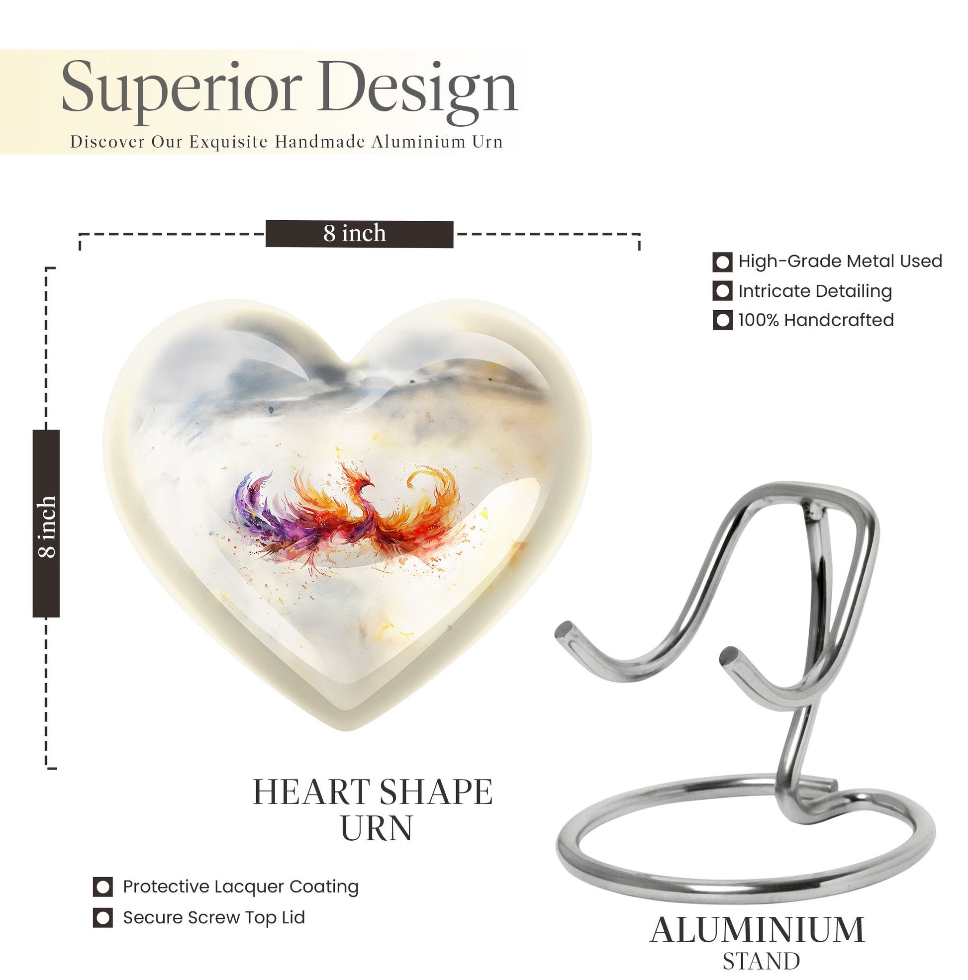 Phoenix Heart Urn for mom