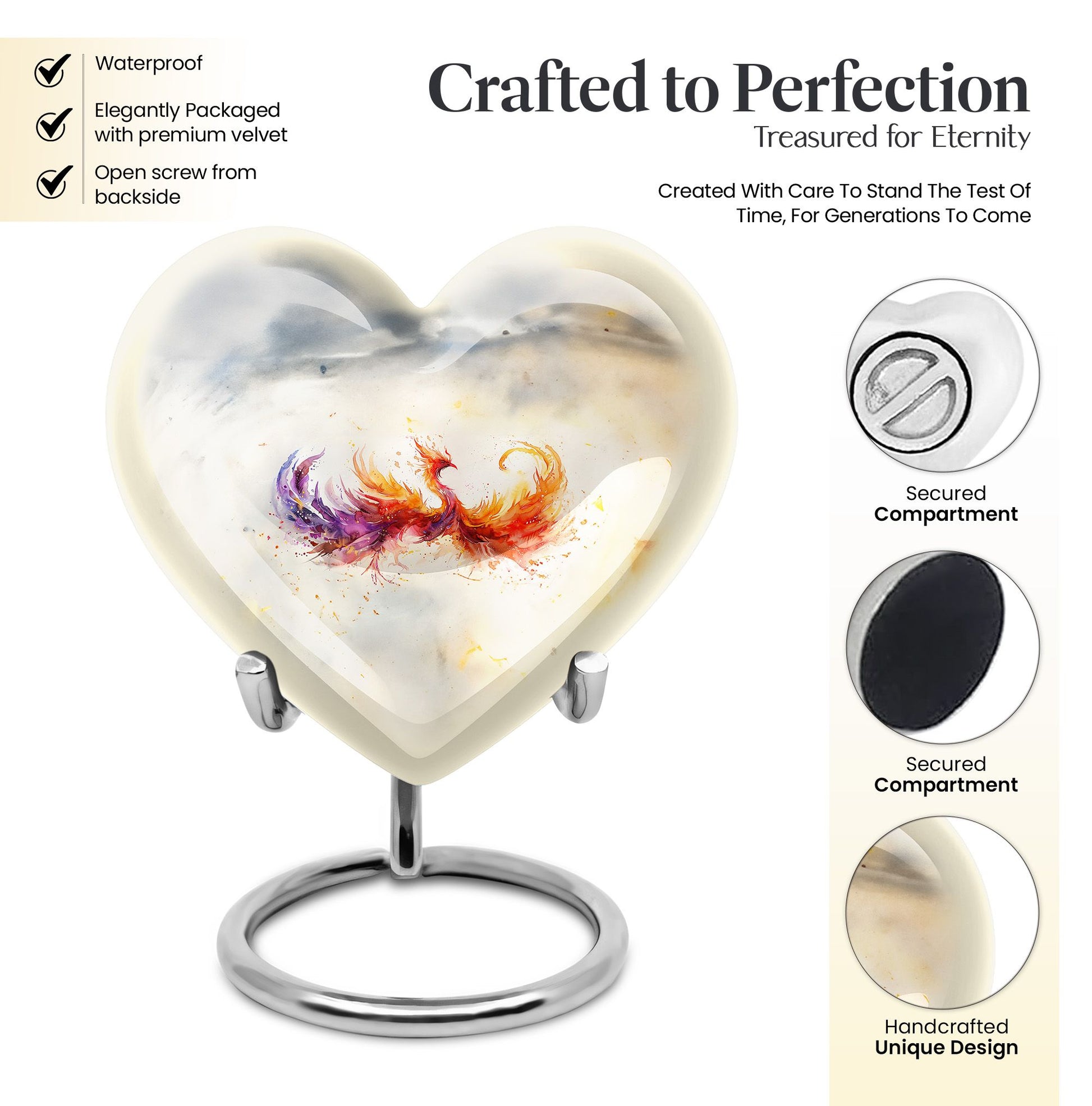 Phoenix Heart Urn for mom