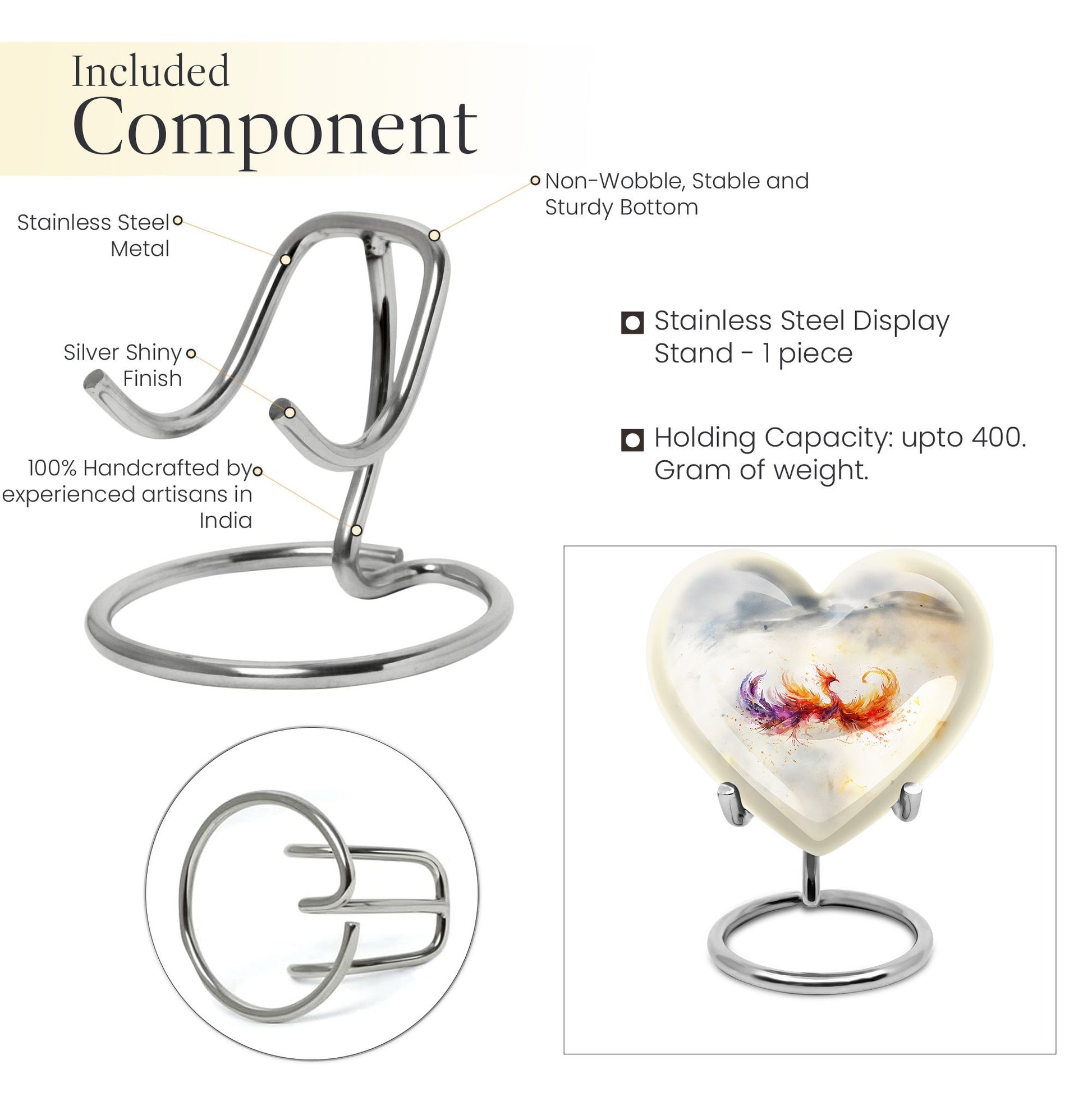 Phoenix Heart Urn for mom