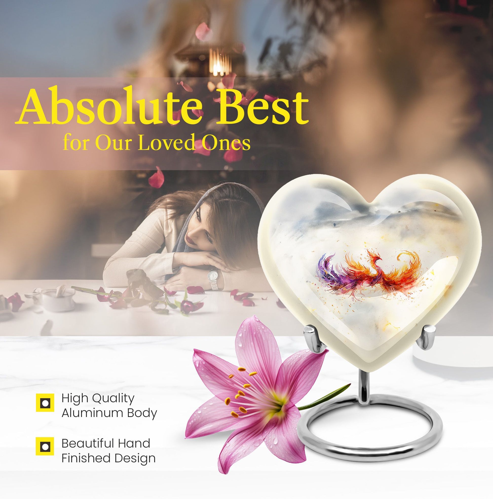 Phoenix Heart Urn for mom