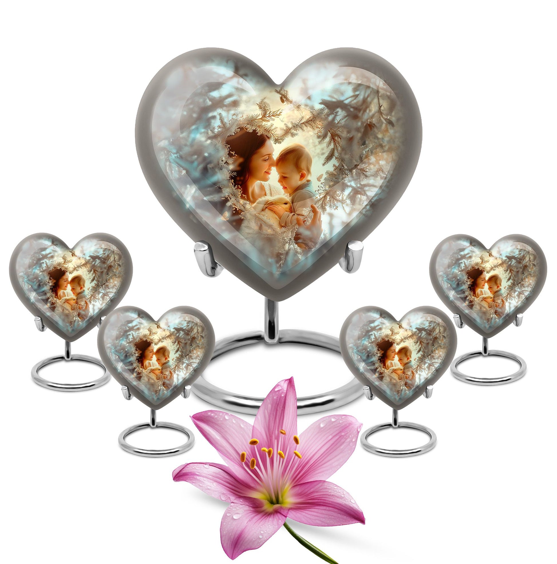 Child & Mother Memorial Urn For Human Ashes - Funeral Urn For Parents