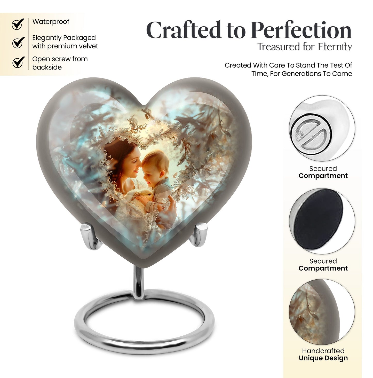 Mother Love Urn, Heart-shaped