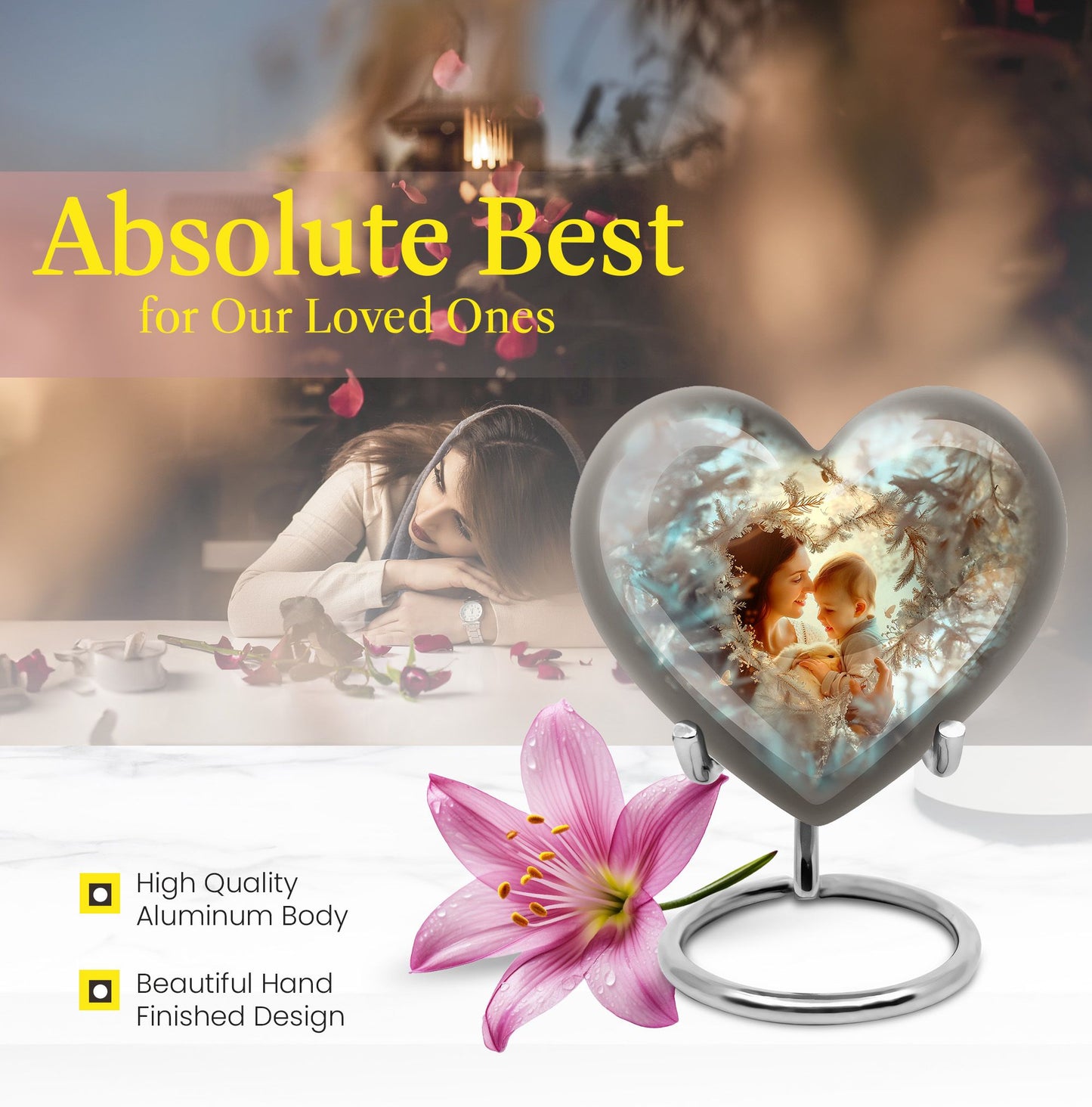 Mother Love Urn, Heart-shaped