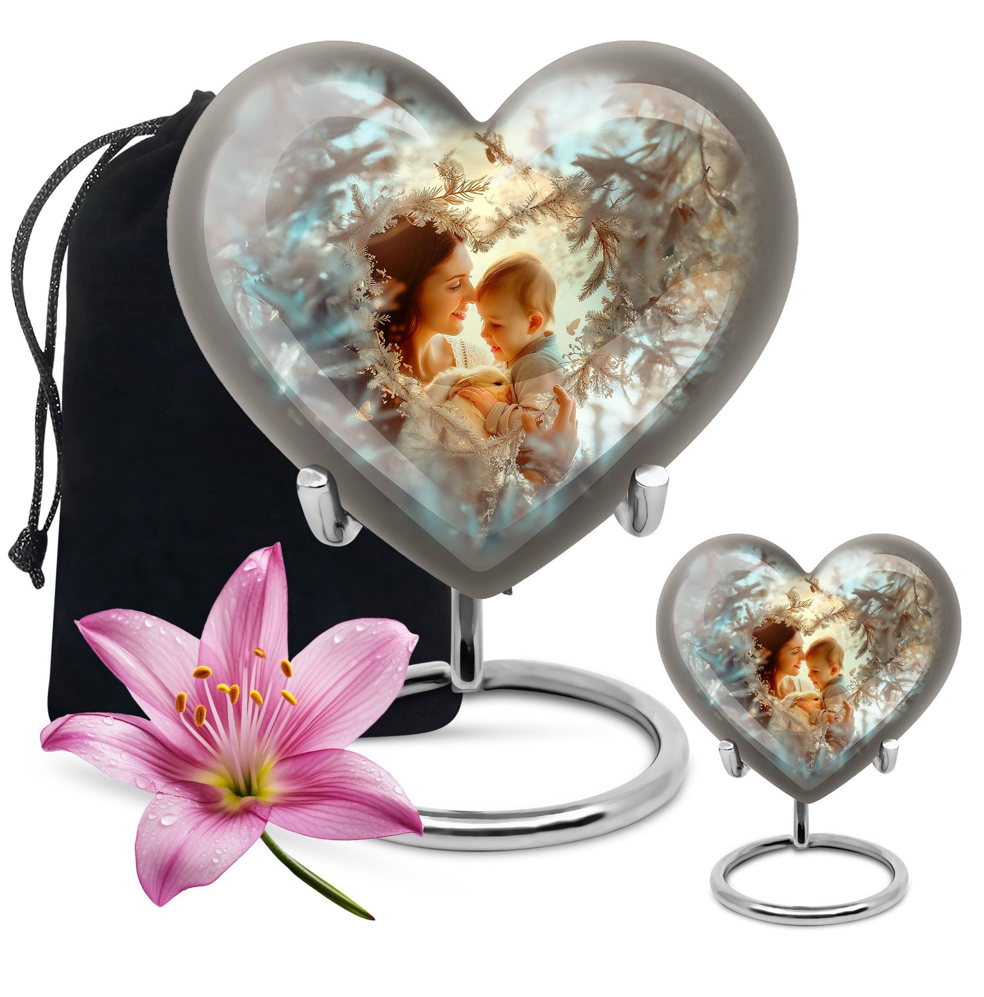 Child & Mother Memorial Urn For Human Ashes - Funeral Urn For Parents