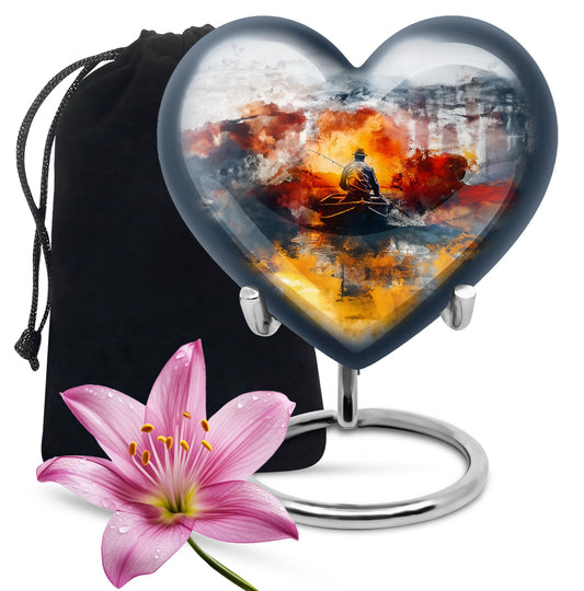 10-inch heart shaped mother love urn for adult ashes, customizable name options