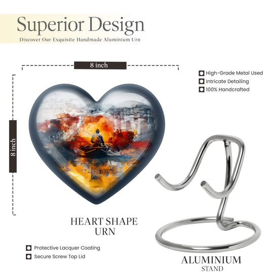 10-inch heart shaped mother love urn for adult ashes, customizable name options