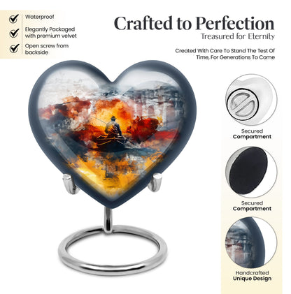 10-inch heart shaped mother love urn for adult ashes, customizable name options