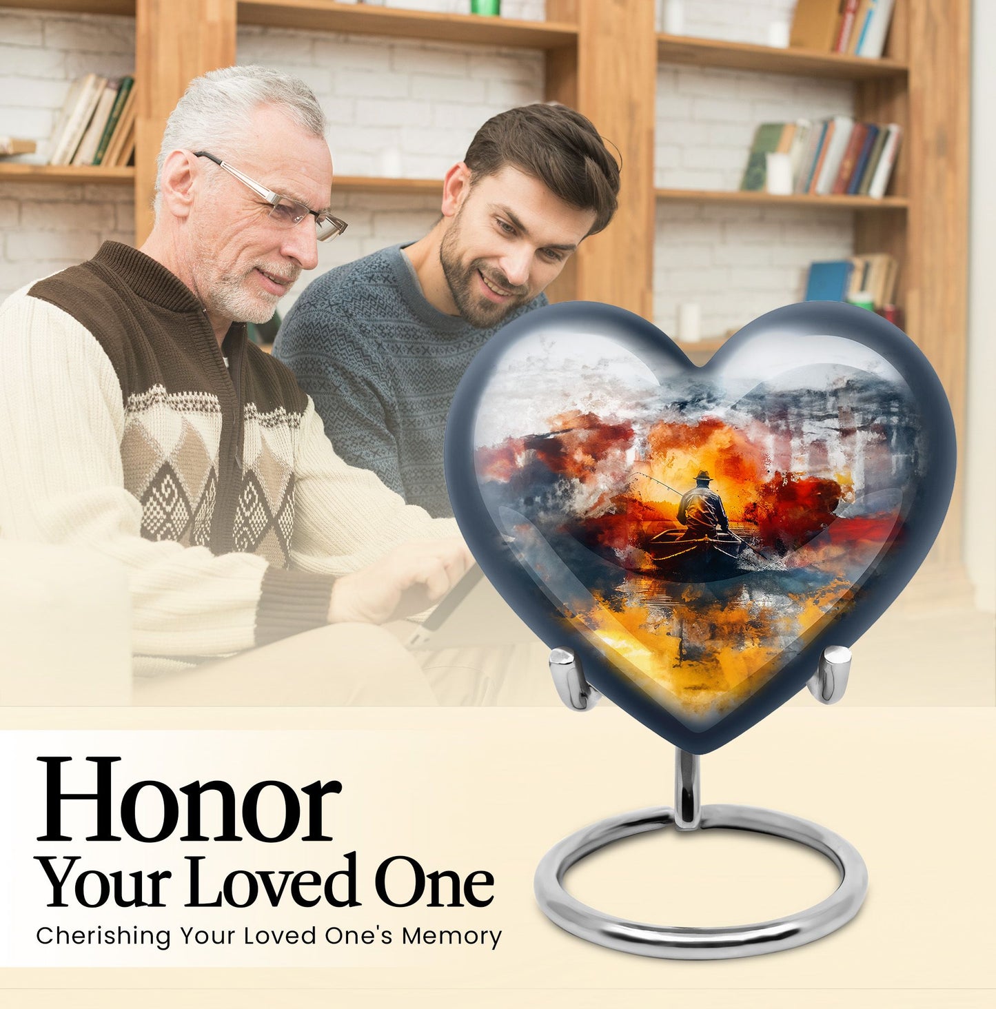 10-inch heart shaped mother love urn for adult ashes, customizable name options