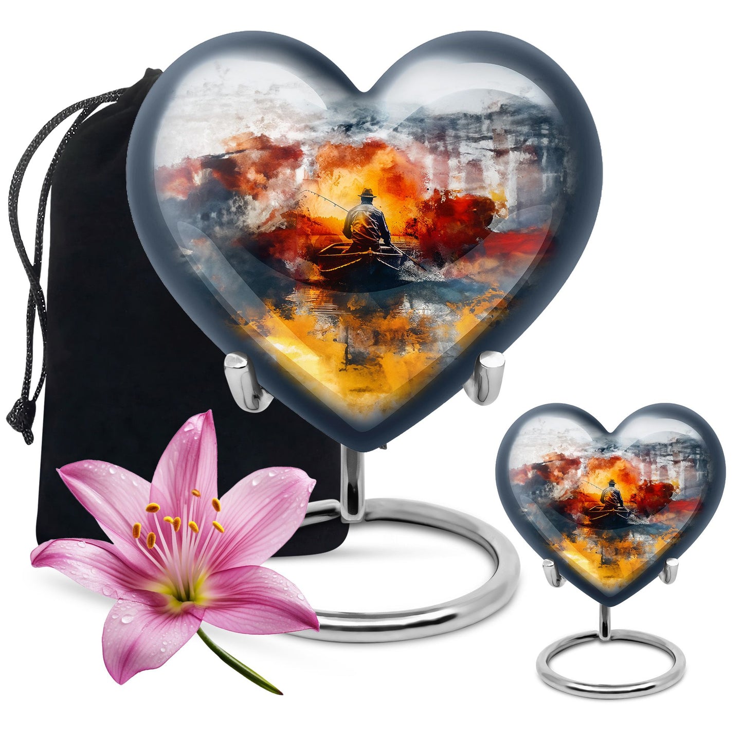 10-inch heart shaped mother love urn for adult ashes, customizable name options