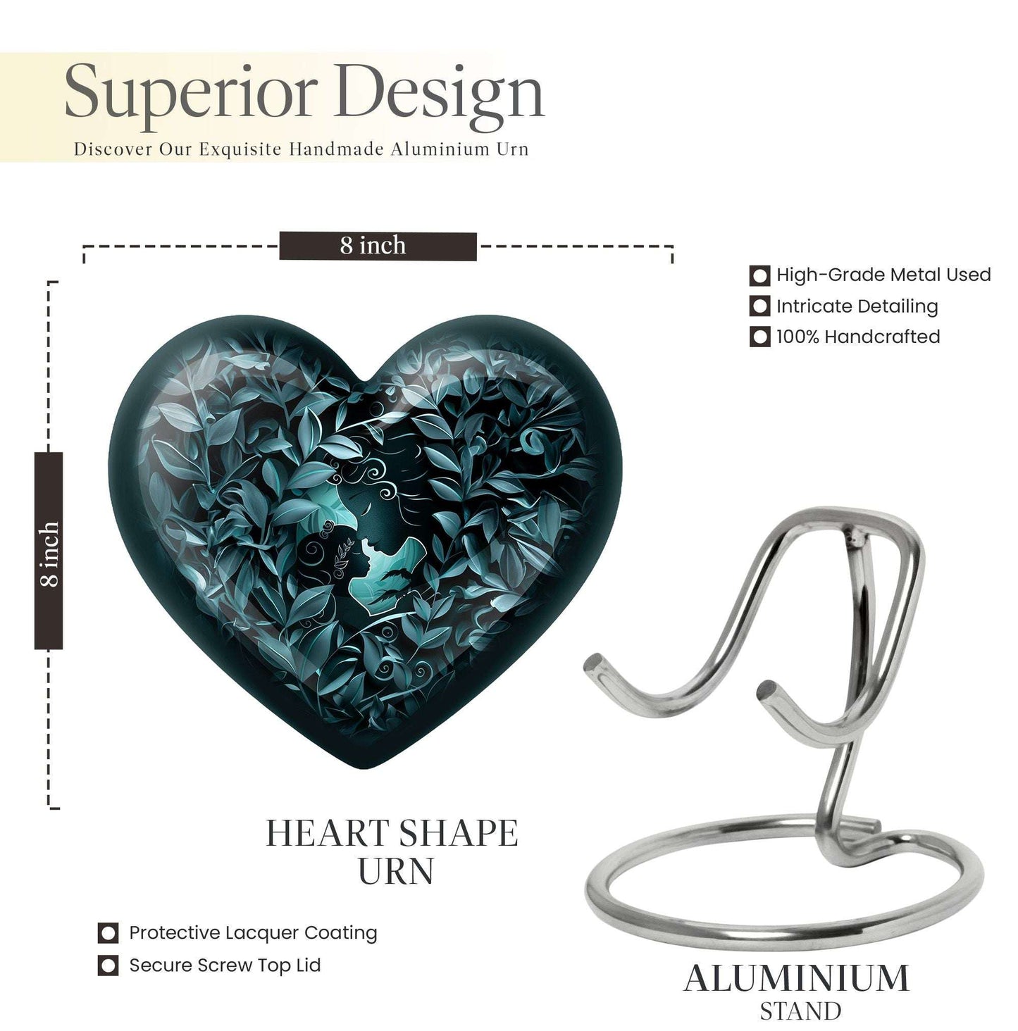 large Mother Love Heart Urn