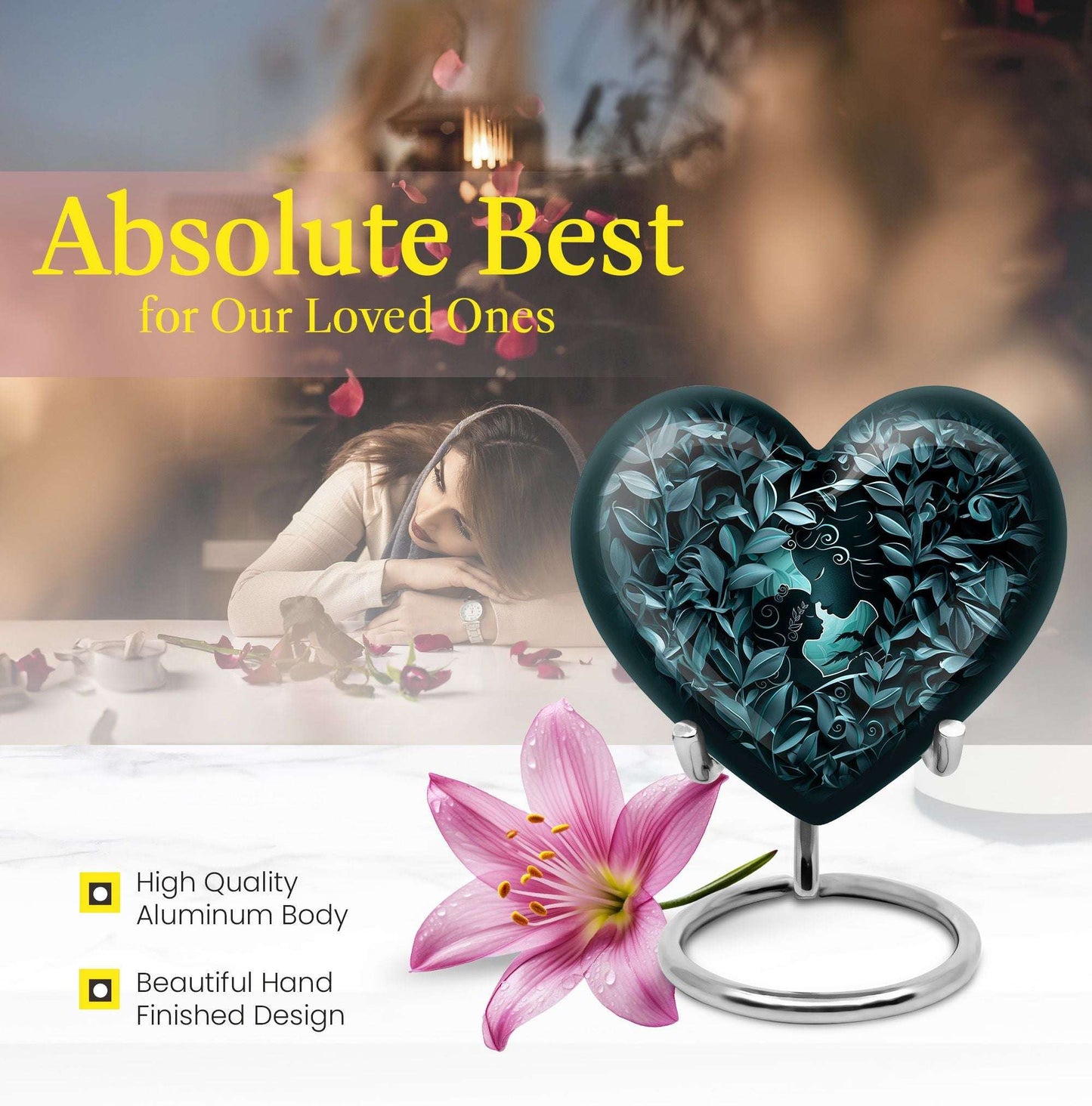 large Mother Love Heart Urn