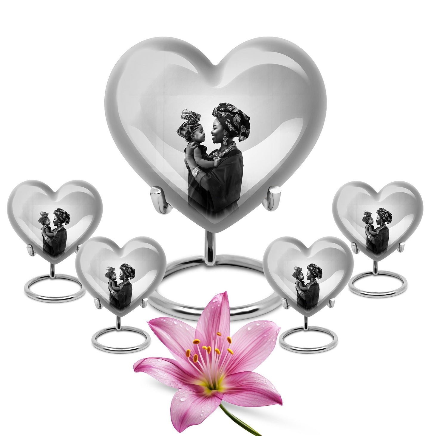 Mother Love heart Urn, a memorial urn