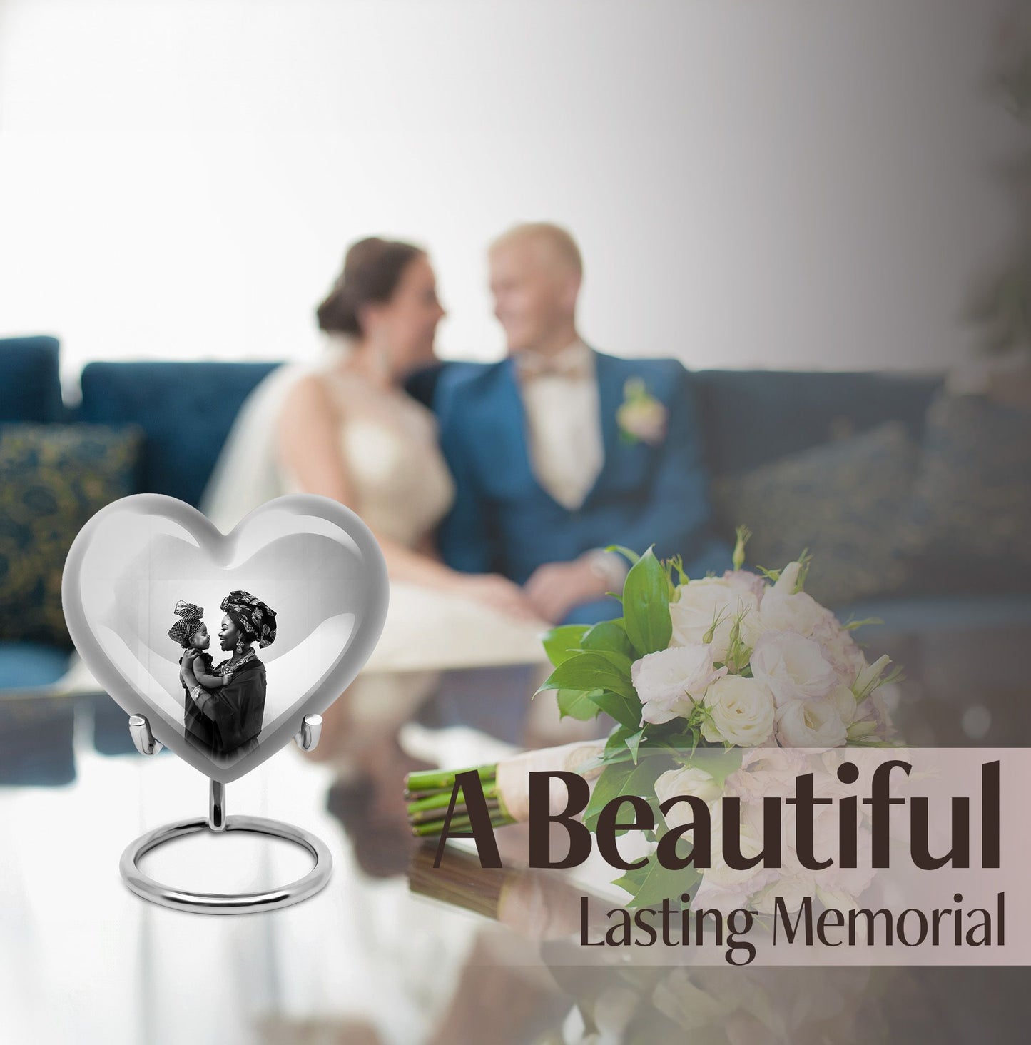 Mother Love heart Urn, a memorial urn