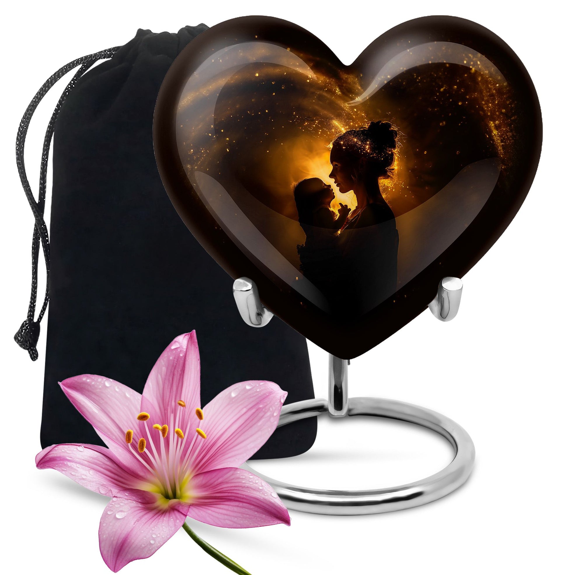 heart designed mother love urn