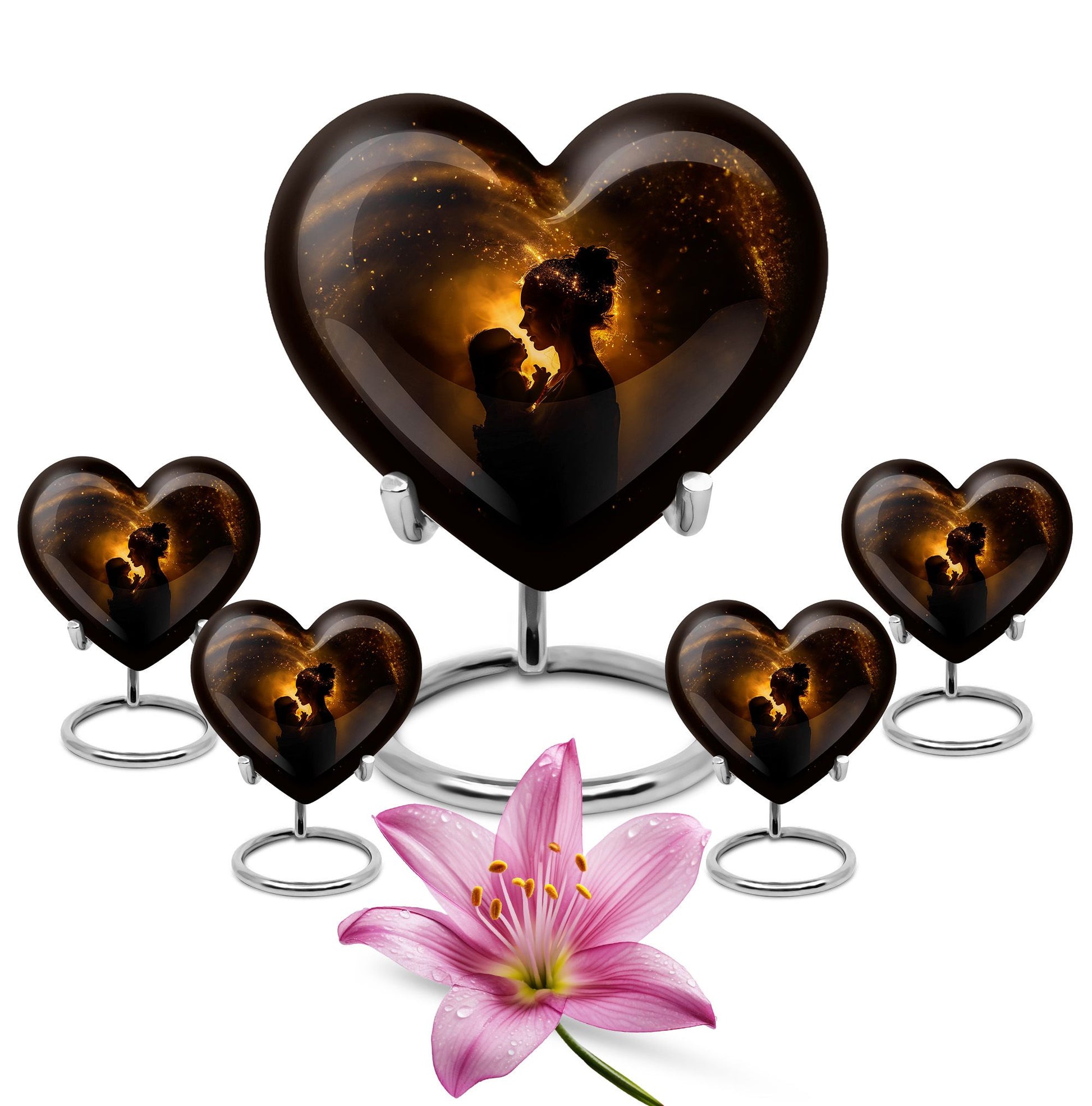 heart designed mother love urn