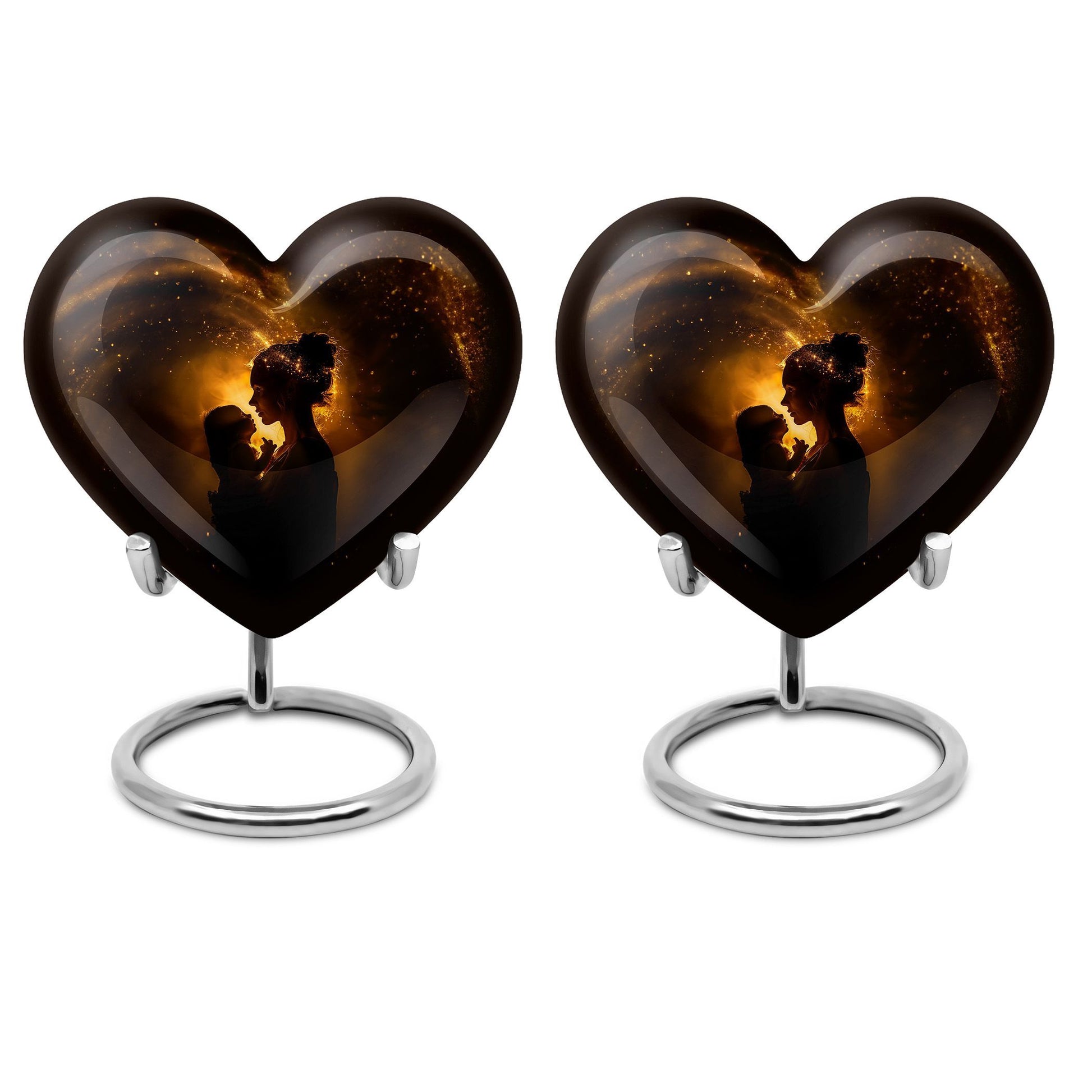 heart designed mother love urn