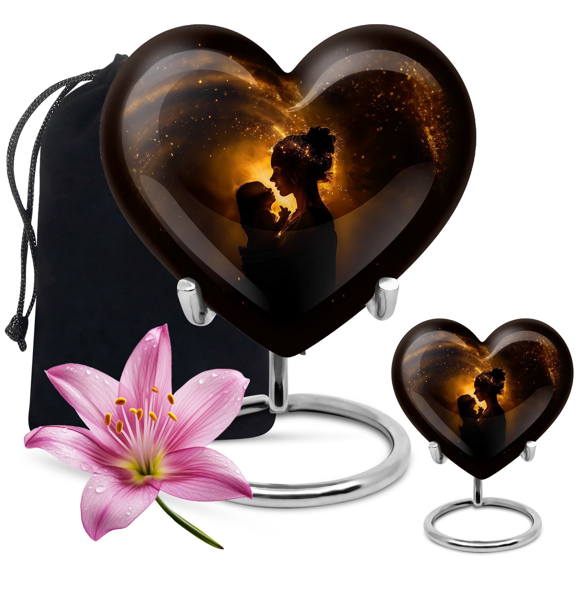 heart designed mother love urn