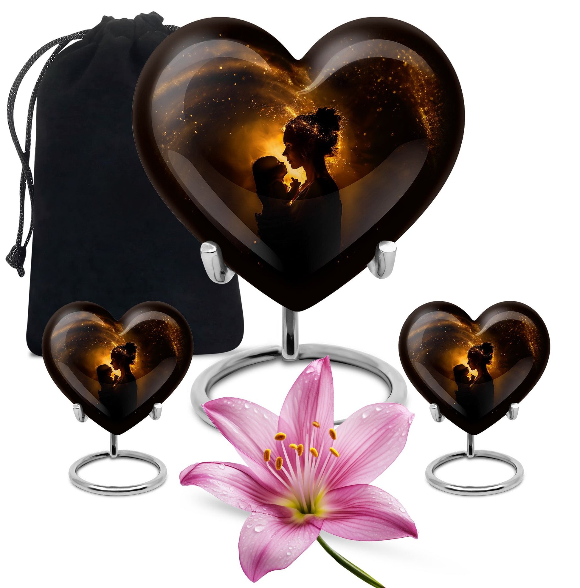 heart designed mother love urn