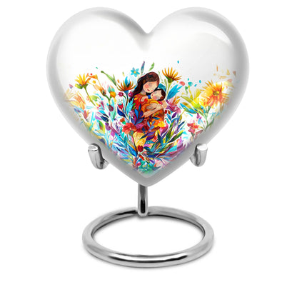 Colorful Personalized Mother Memorial Urn for Human Ashes - 10-inch, 200 cu in - Yatskia