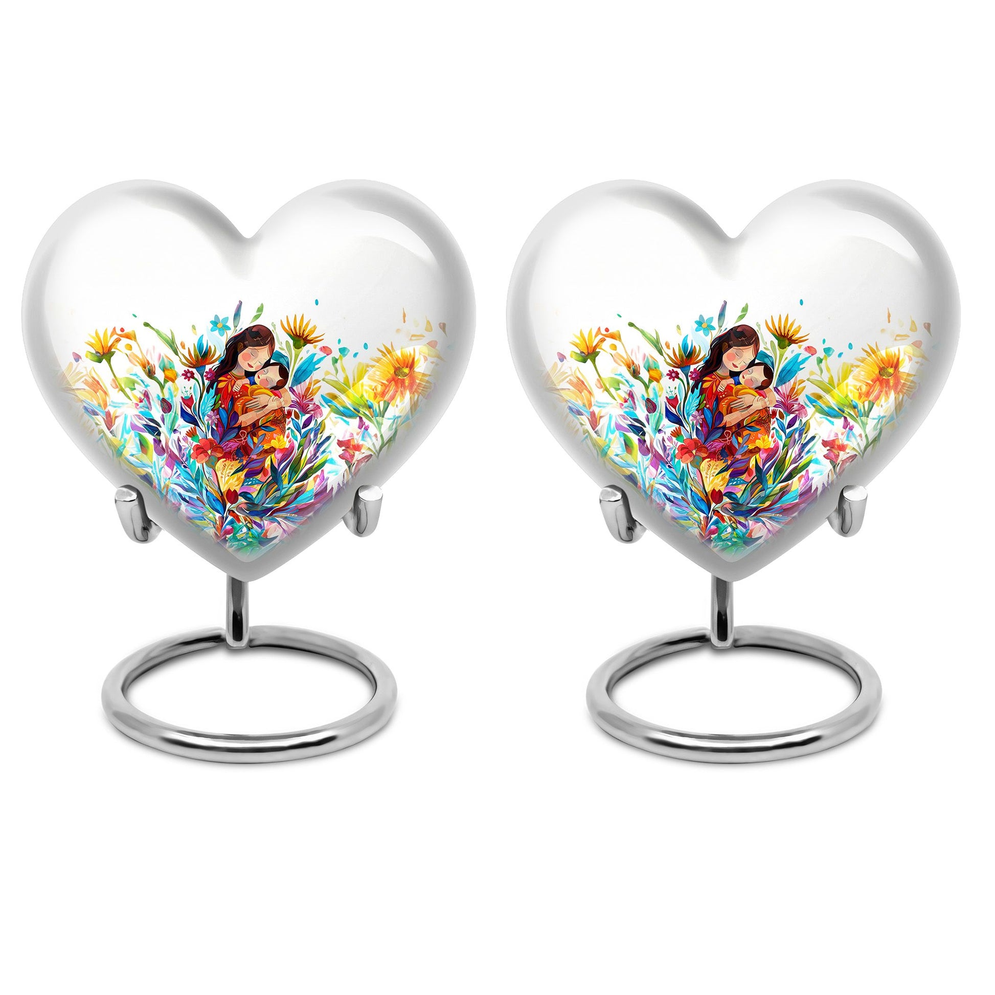 Mother Love Urn for Human Ashes – Colorful Mother's Art Memorial Urn