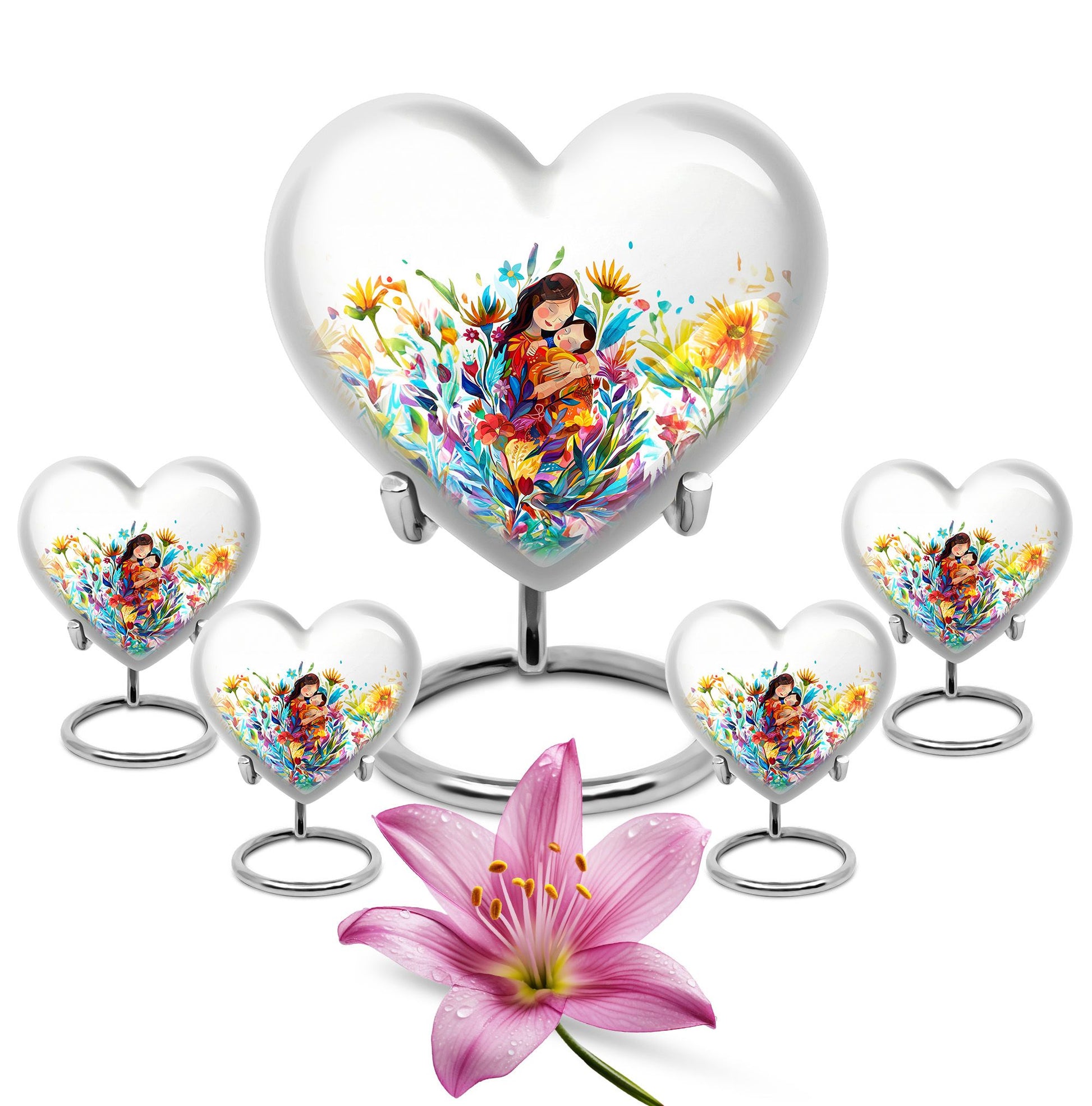 Mother Love Urn for Human Ashes – Colorful Mother's Art Memorial Urn