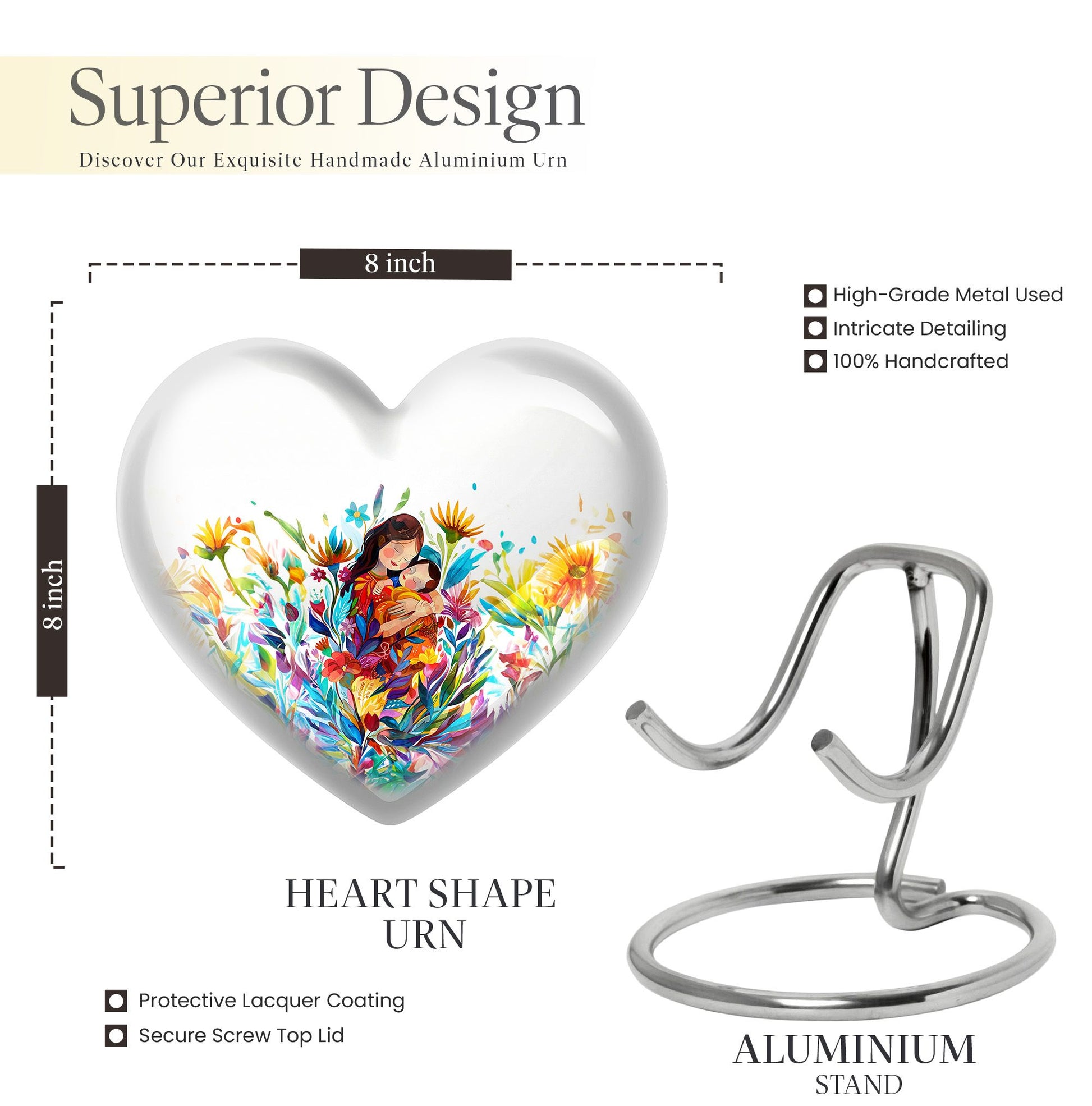 Heart shaped mother love Urn
