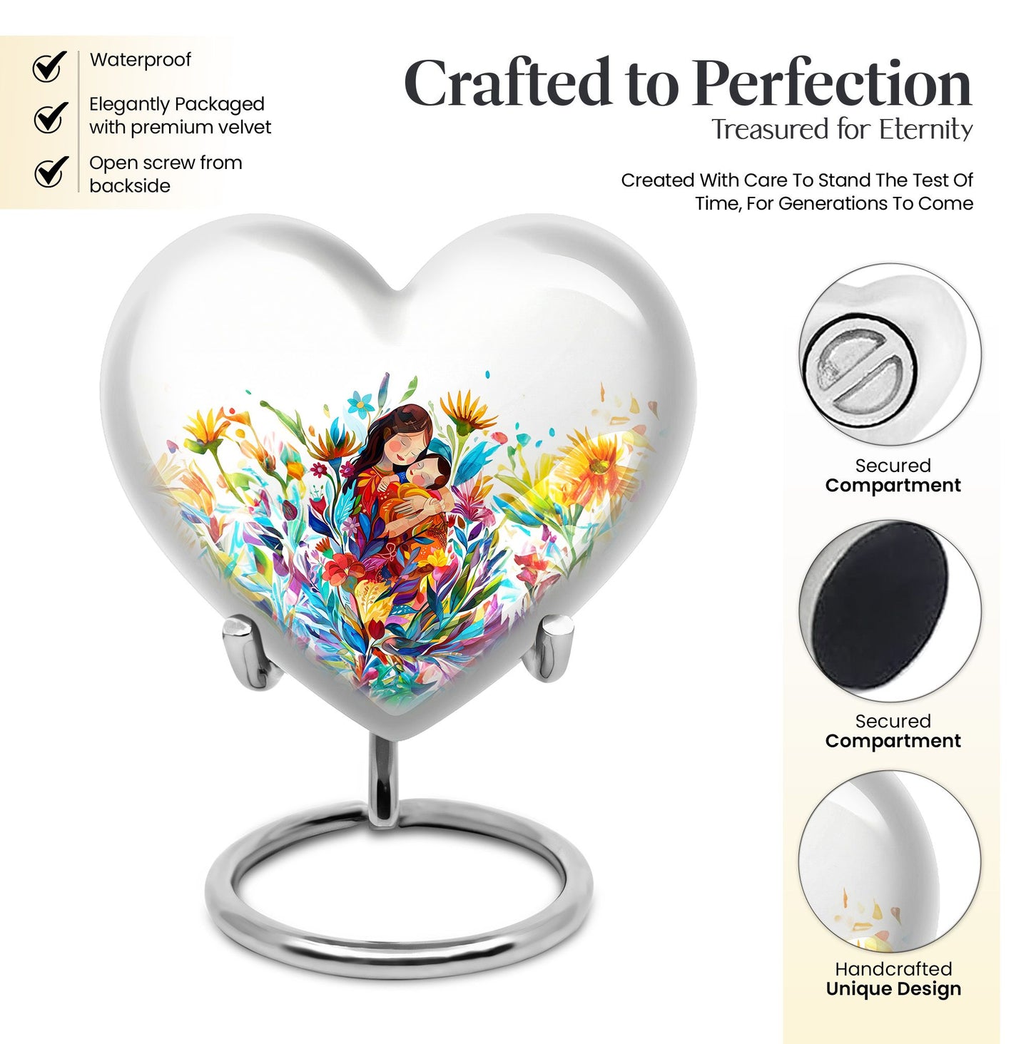 Heart shaped mother love Urn
