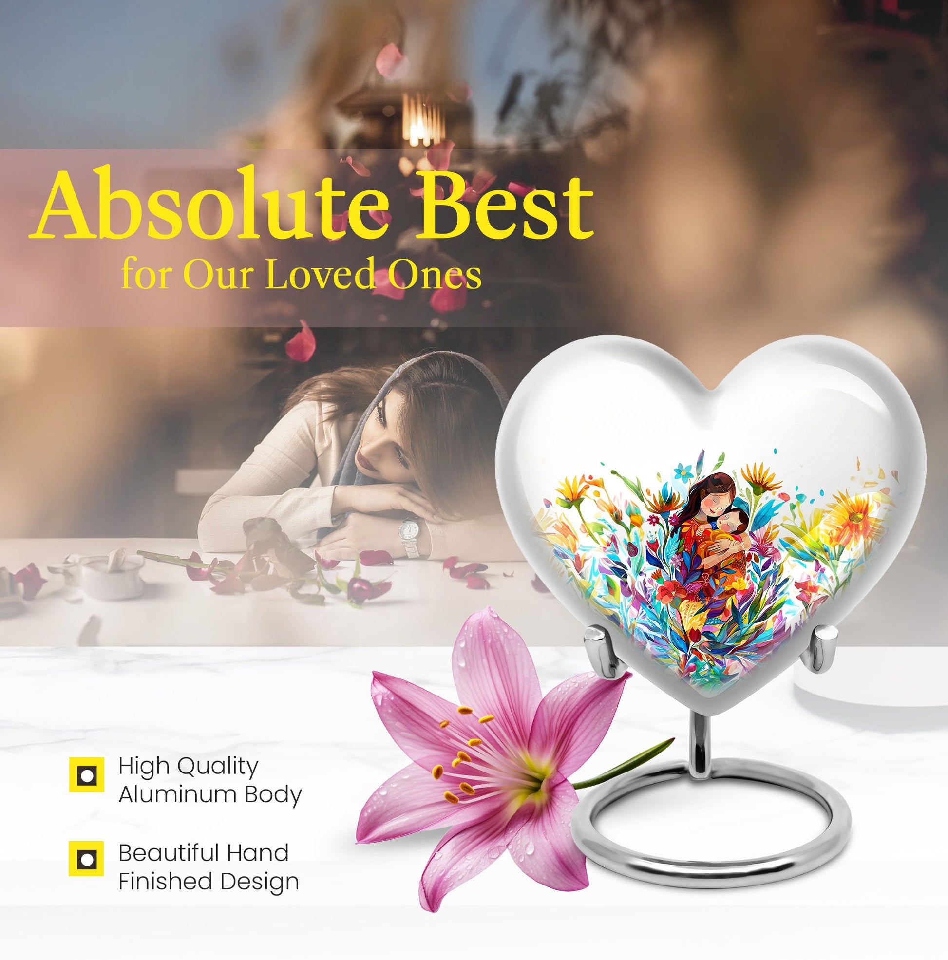 Heart shaped mother love Urn