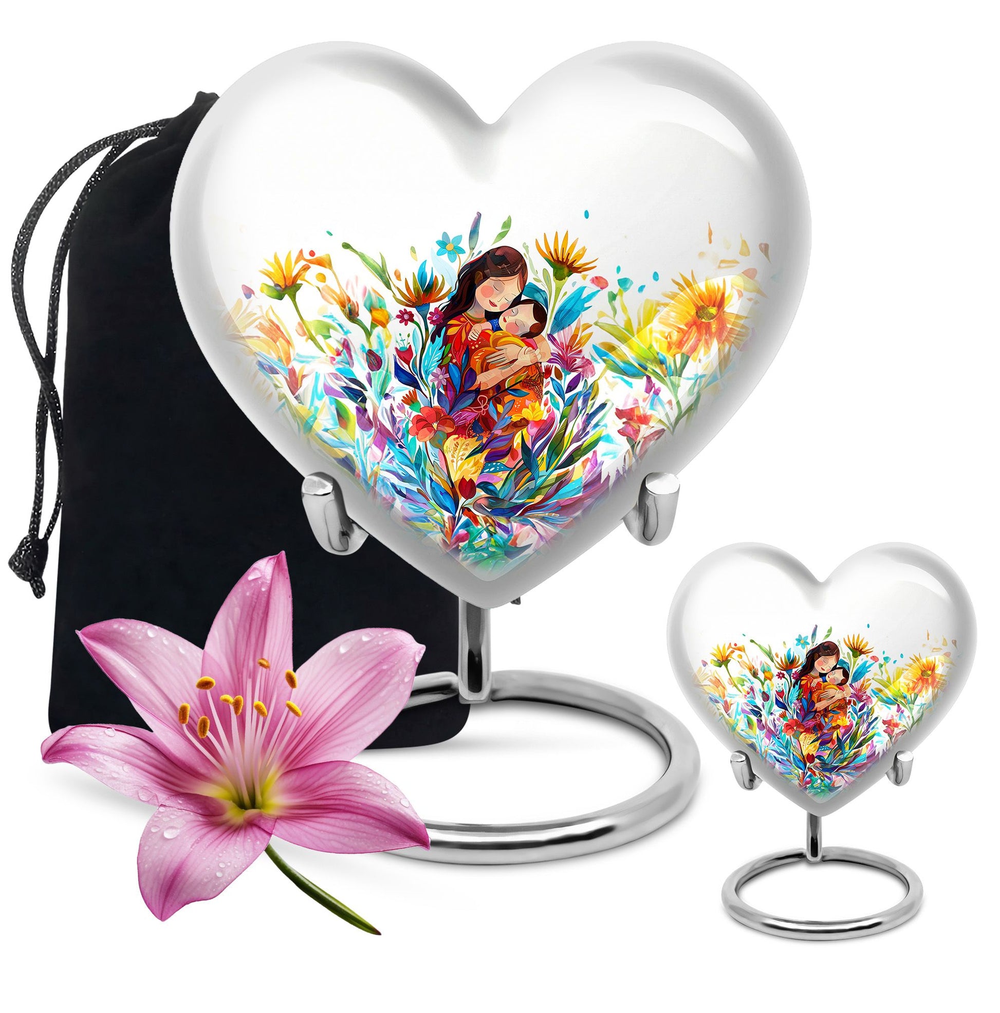 Mother Love Urn for Human Ashes – Colorful Mother's Art Memorial Urn