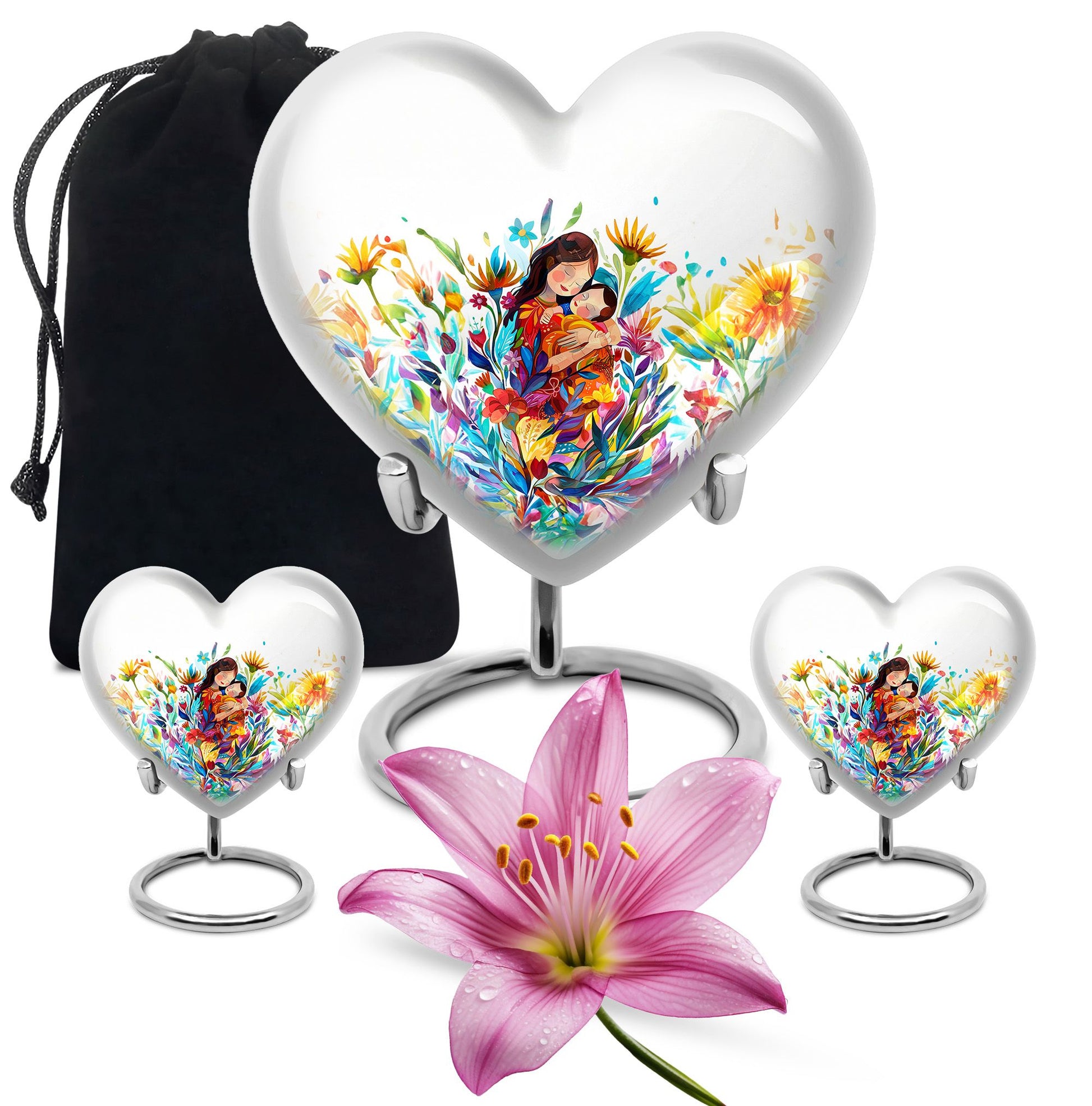 Mother Love Urn for Human Ashes – Colorful Mother's Art Memorial Urn