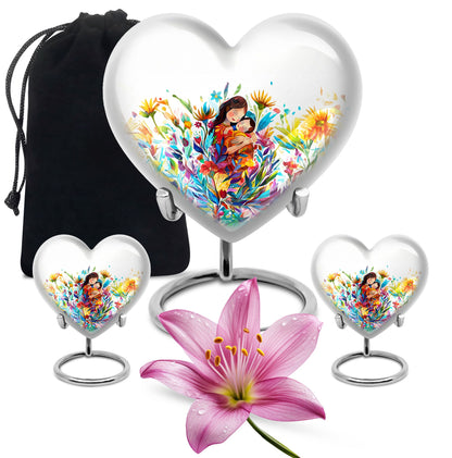 Colorful Personalized Mother Memorial Urn for Human Ashes - 10-inch, 200 cu in - Yatskia