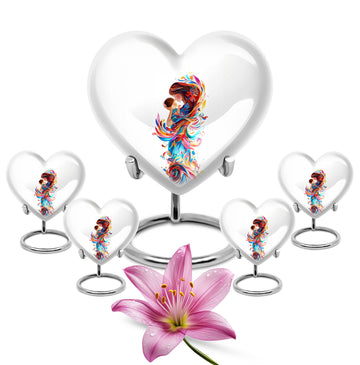 10 inch large Urn with 4 Keepsake 3 Inch Urns