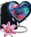 Large 10-inch dragon heart urn for women's ashes