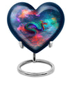 Large 10-inch dragon heart urn for women's ashes