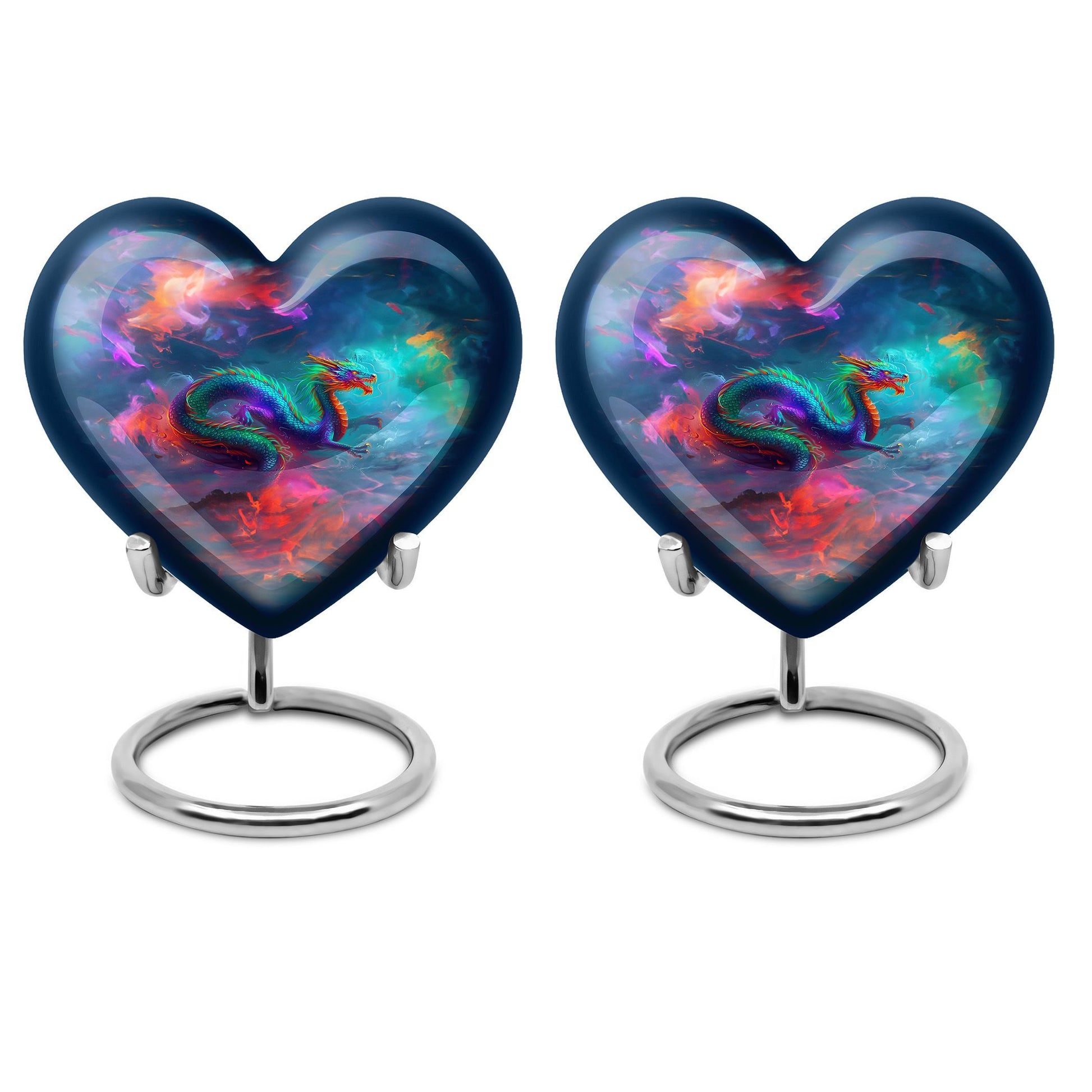 Large 10-inch dragon heart urn for women's ashes